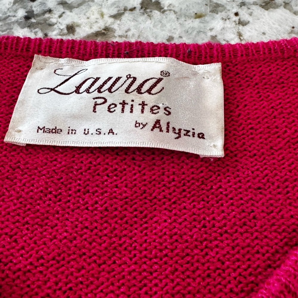 Laura Fuchsia Knit Blazer with Navy Trim - Picture 7 of 7